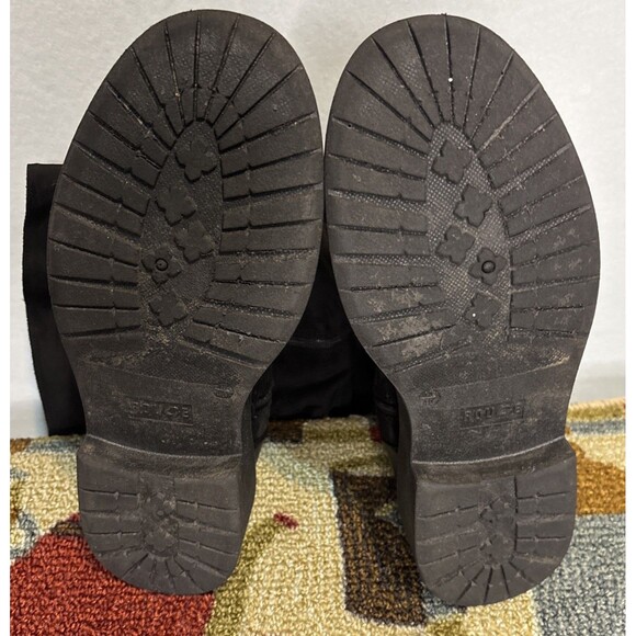 Women's Rouge Faux Black Leather and Suede Round Toe Boots Shoes Size 10 - Picture 4 of 4